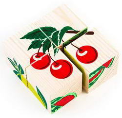 Кубики *Сложи картинку: фрукты-ягоды*, 4 шт., Томик 3333-2