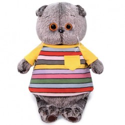 Мягкая игрушка *Басик в полосатой футболке с карманом*, 22 см, Budi Basa Ks22-147